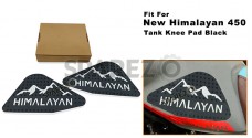 Fit For Royal Enfield New Himalayan 450 Rubber Tank Knee Pad Black and White - SPAREZO